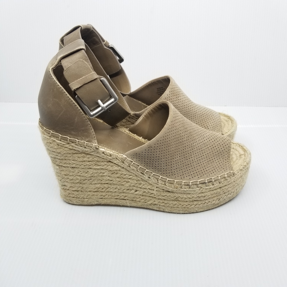 Marc Fisher Adalyne Tan Espadrille Wedge Sandals